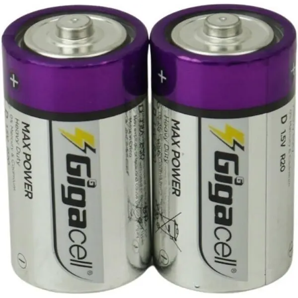 باتری دوتایی بزرگ Gigacell Max Power Heavy Duty R20 1.5V D - 3