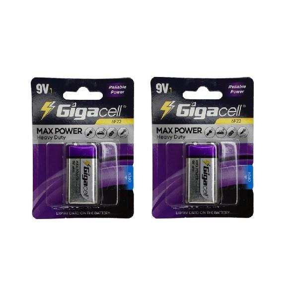 باتری کتابی گیگاسل مدل Gigacell Max Power Heavy Duty 9V بسته دو عددی