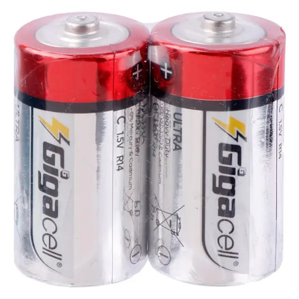 باتری دوتایی متوسط Gigacell Ultra Heavy Duty R14 1.5V C شرینک - 3