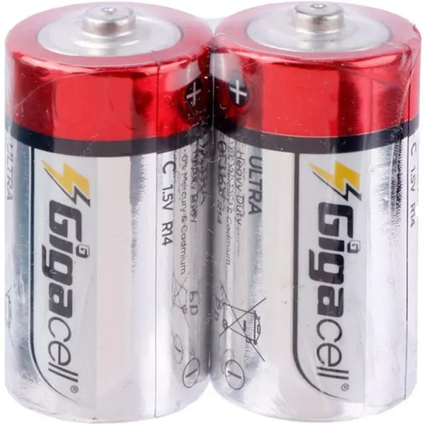 باتری دوتایی متوسط Gigacell Ultra Heavy Duty R14 1.5V C شرینک - 2