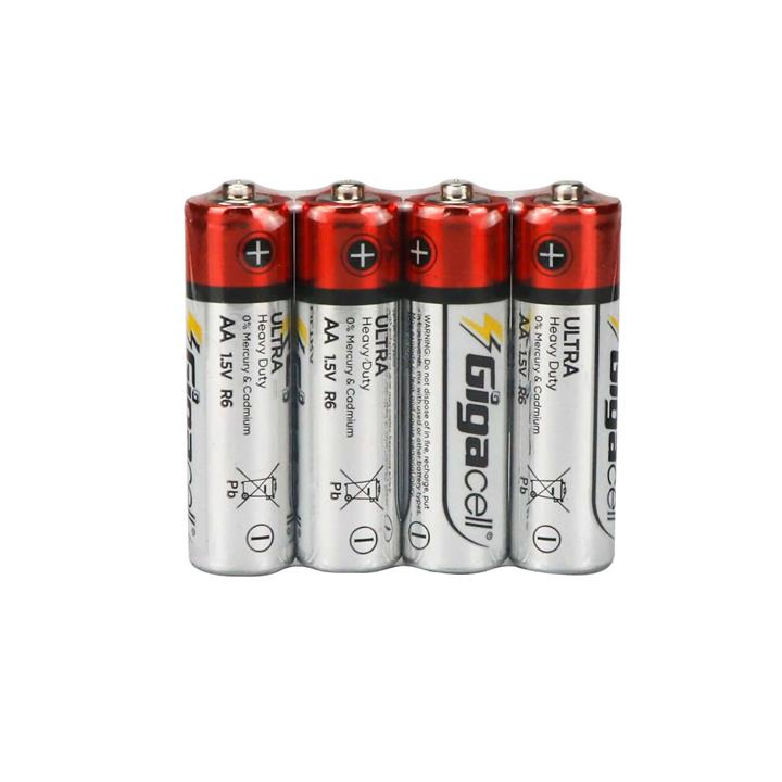 باتری چهارتایی قلمی Gigacell Ultra Heavy Duty R6 1.5V AA بسته ۴۰ عددی شرینک GIGACELL ULTRA HEAVY DUTY AA R6 BATTERIES