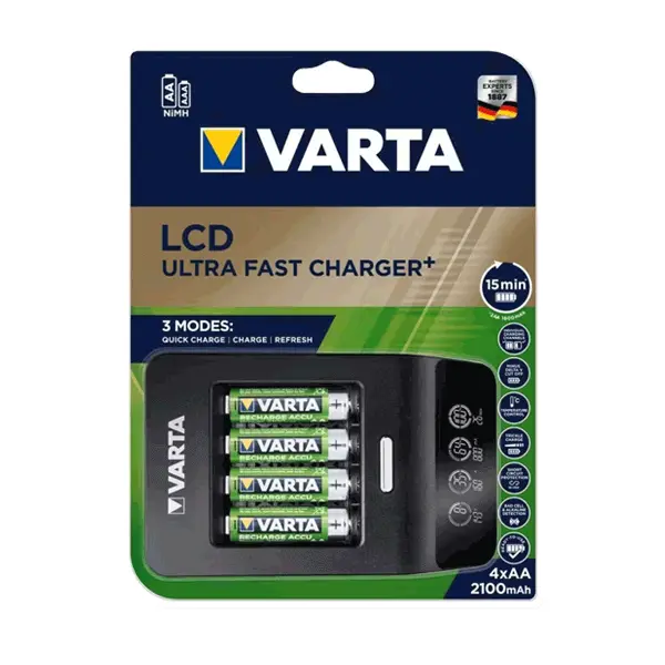 شارژر باتری وارتا مدل LCD Ultra Fast plus
