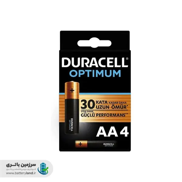 باتری قلمی آلکالاین سری Optimum دوراسل Duracell بسته ۴ عددی - 2