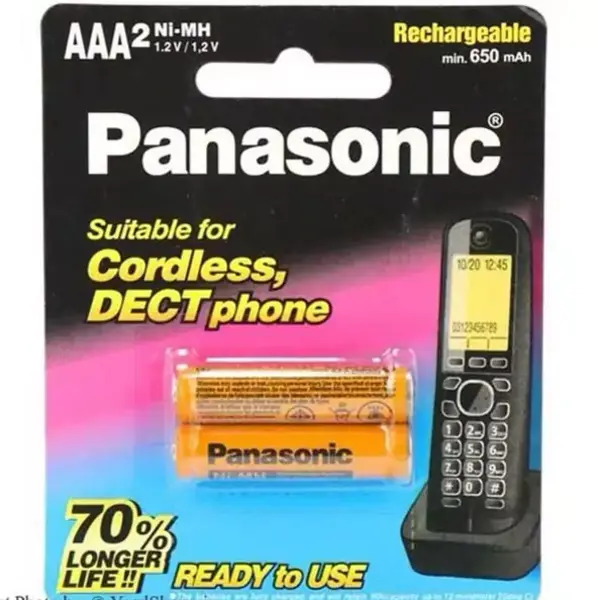 باتری نیم قلمی شارژی Panasonic HHR-4MRT/2BM High Copy