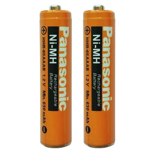 باتری نیم قلمی قابل شارژ پاناسونیک مدل Panasonic HHR-65AAABU 1.2V NI-MH AAA Rechargeable Cordless Phone Battery بسته دو عددی - 2