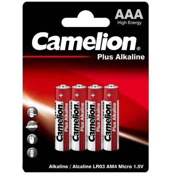 باتری نیم قلمی کملیون مدل Plus Alkaline بسته بندی 4 تایی - 3