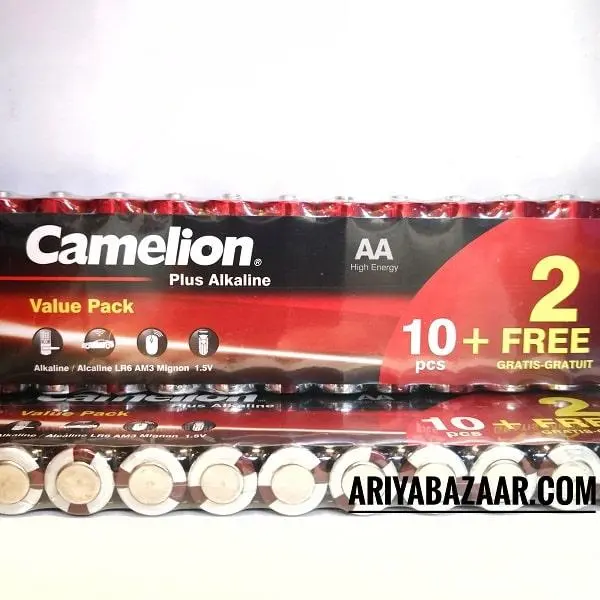 باتری قلمی و نیم قلمی کملیون مدل Plus Alkaline بسته 12 عددی - 4