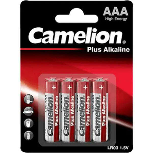 باتری نیم قلمی کملیون مدل Plus Alkaline بسته بندی 4 تایی - 4