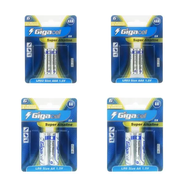باتری قلمی و نیم قلمی گیگاسل مدل Super Alkaline بسته 8 عددی - 2