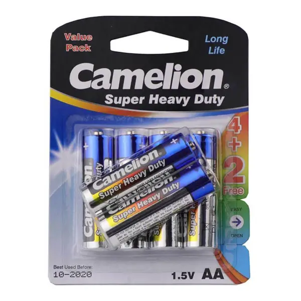 باتری قلمی کملیون مدل Super Heavy Duty بسته 6 عددی