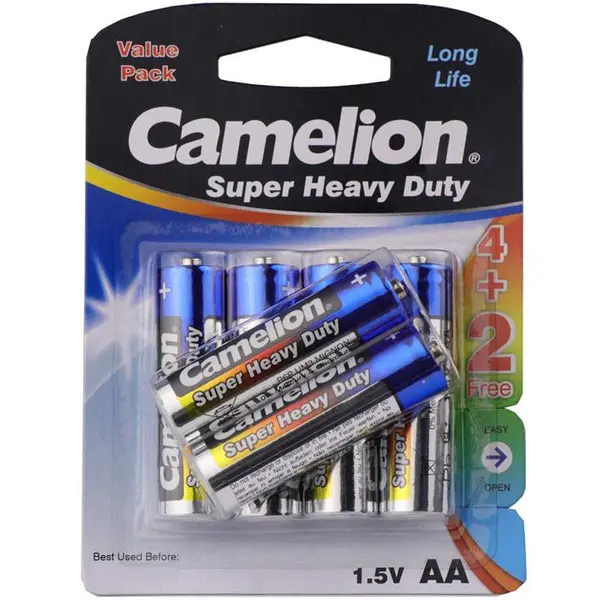 باتری قلمی کملیون مدل Super Heavy Duty بسته 6 عددی