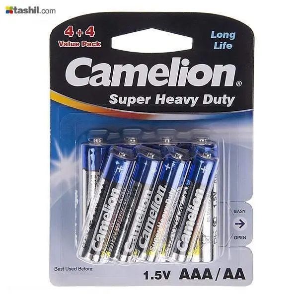 باتری قلمی و نیم قلمی کملیون مدل Super Heavy Duty بسته 8 عددی - 3