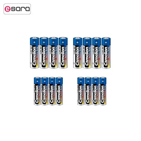 باتری قلمی و نیم قلمی کملیون مدل Super Heavy Duty بسته 16 عددی - 2