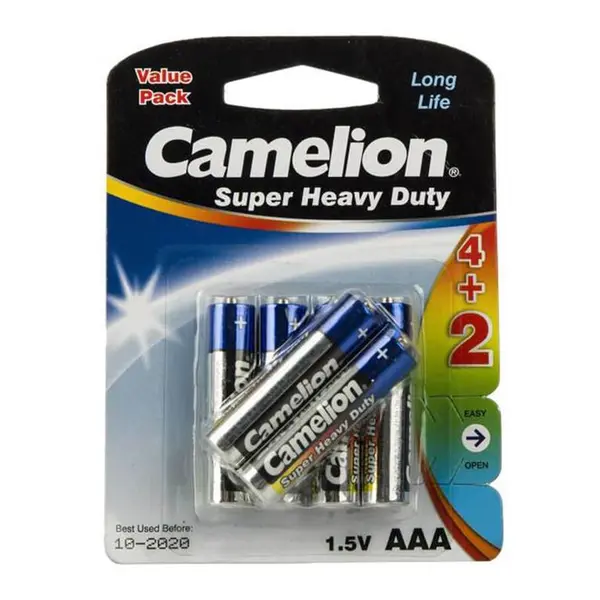 باتری نیم قلمی کملیون مدل Super Heavy Duty بسته 6 عددی - 5