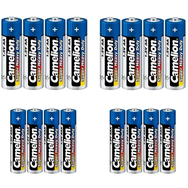 باتری قلمی و نیم قلمی کملیون مدل Super Heavy Duty بسته 16 عددی - 4