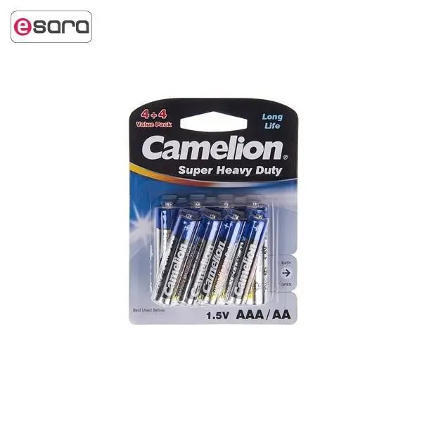 باتری قلمی و نیم قلمی کملیون مدل Super Heavy Duty بسته 8 عددی - 5