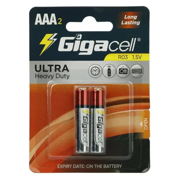 باتری نیم قلمی گیگاسل مدل Ultra Heavy Duty R03 بسته دو عددی - 2