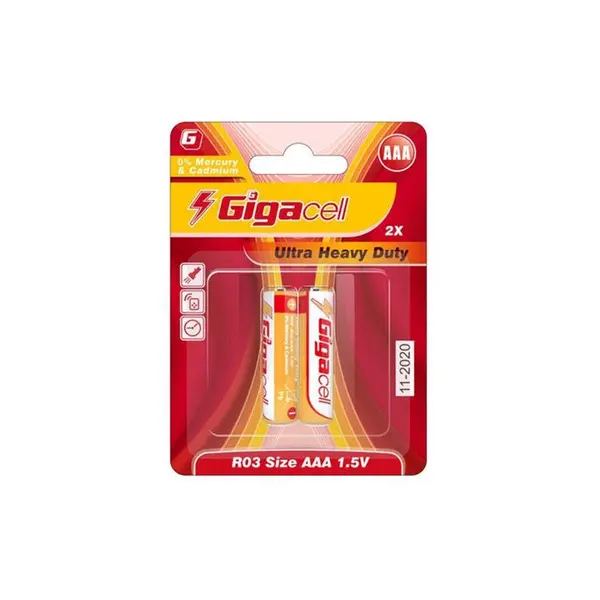 باتری نیم قلمی گیگاسل مدل Ultra Heavy Duty بسته 2 عددی