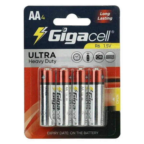باتری قلمی گیگاسل مدل Ultra Heavy Duty R6 بسته چهار عددی