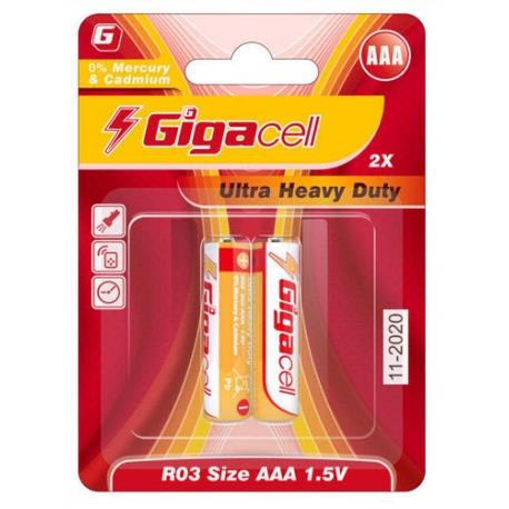 باتری نیم قلمی گیگاسل مدل Ultra Heavy Duty بسته 2 عددی