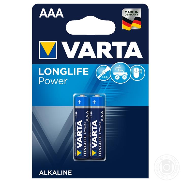 باتری نیم قلمی وارتا لانگ لایف پاور (VARTA LONG LIFE POWER BATTERY AAA) 2 عددی – جعبه ی 10 جفتی