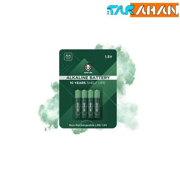 باتری نیم قلمی 1.5 ALKALINE گرین لاین مدل NCharge بسته چهار عددی GNAKBAAA