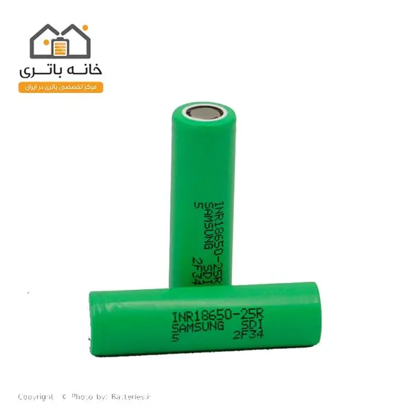 باتری لیتیوم25R 18650 شارژی 3.7 ولت 2500 میلی آمپر سامسونگ - Samsung