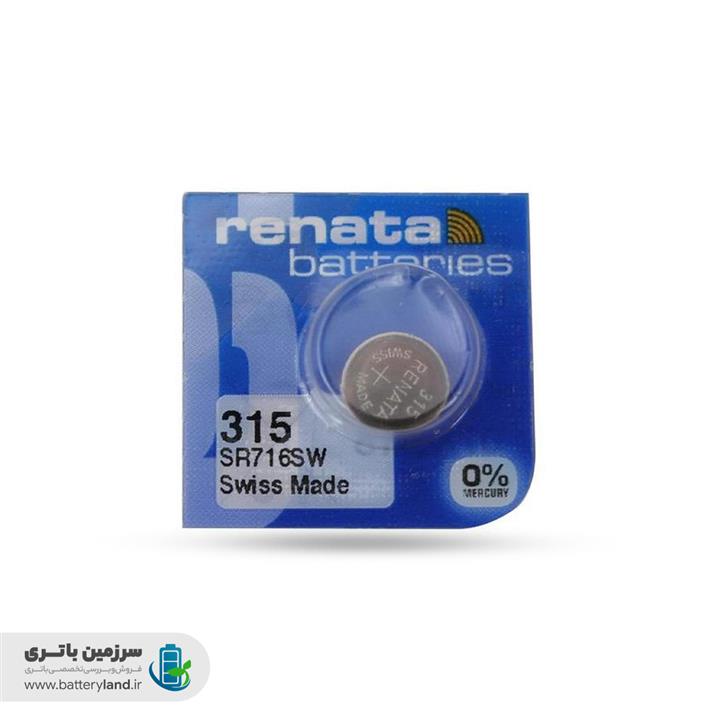 باتری ساعت اکسید نقره 315 مدل SR716SW ظرفیت 23mAh ولتاژ 1.55v ساخت سوئیس رناتا