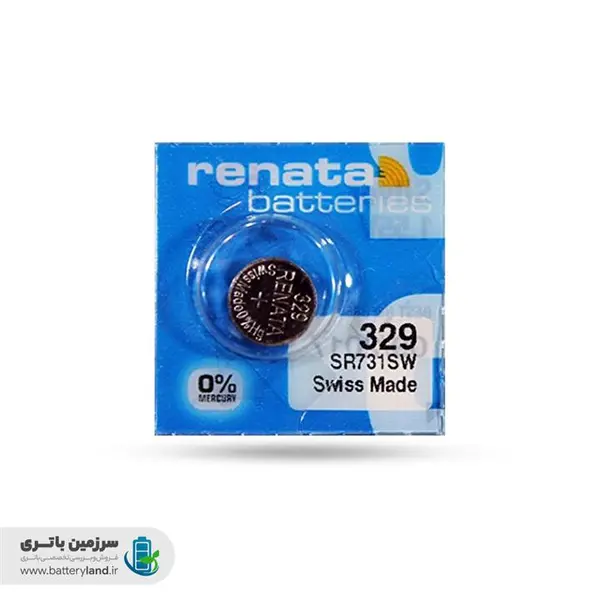 باتری ساعت اکسید نقره 329 مدل SR731SW ظرفیت 37mAh ولتاژ 1.55v ساخت سوئیس رناتا - 2