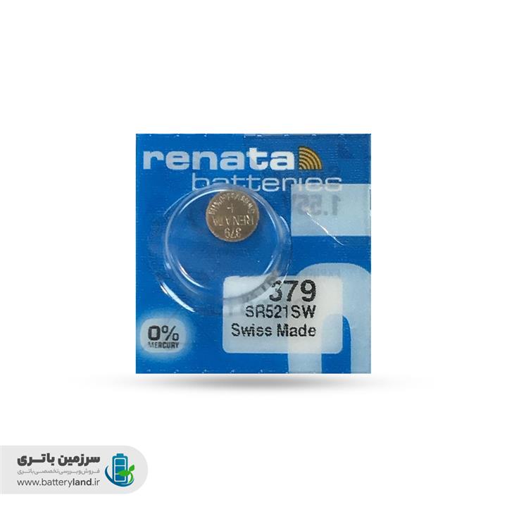 باتری ساعت اکسید نقره 379 مدل SR521SW ظرفیت 16mAh ولتاژ 1.55v ساخت سوئیس رناتا