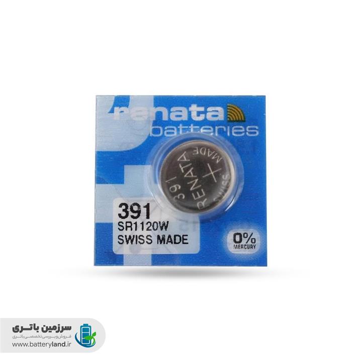 باتری ساعت اکسید نقره 391 مدل SR1120W ظرفیت 50mAh ولتاژ 1.55v ساخت سوئیس رناتا