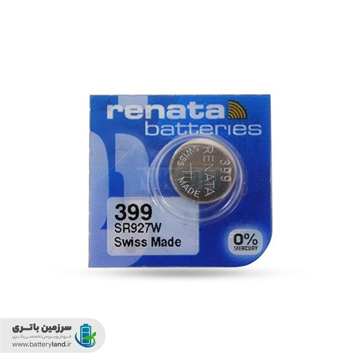 باتری ساعت اکسید نقره 399 مدل SR927W ظرفیت 53mAh ولتاژ 1.55v ساخت سوئیس رناتا