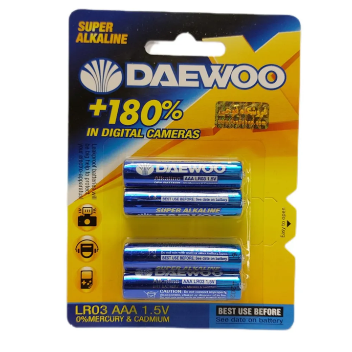 باتری 4 تایی نیم قلم سوپرآلکالاین دوو DAEWOO