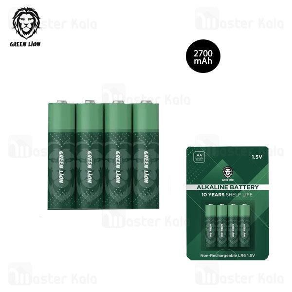 پک 4 عددی باتری قلمی گرین لاین Green Lion Alkaline AA Battrey 2700mAh