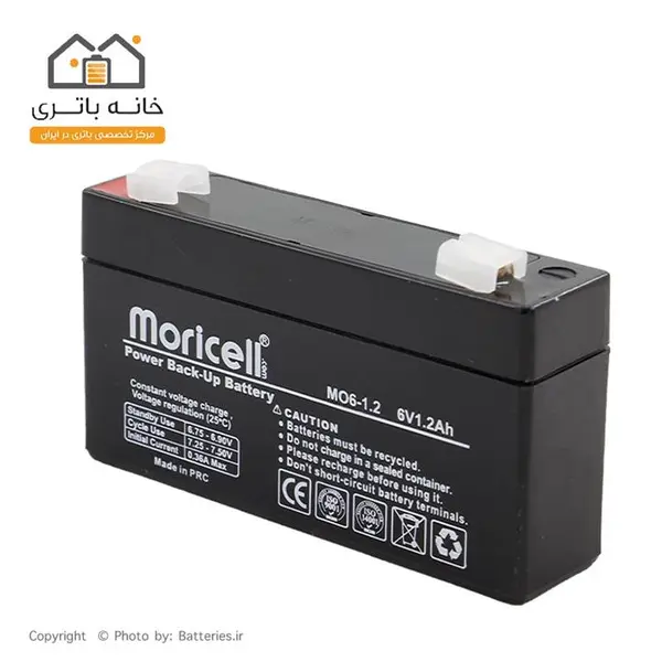 باطری سیلد اسید 6 ولت 1.2 آمپر moricell