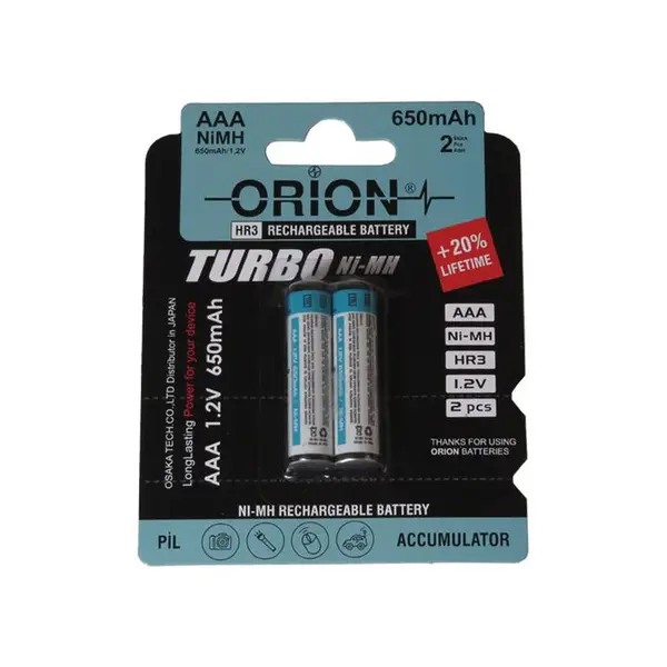 باتری نیم قلمی. شارژی650mAh اوریون Orion - 2