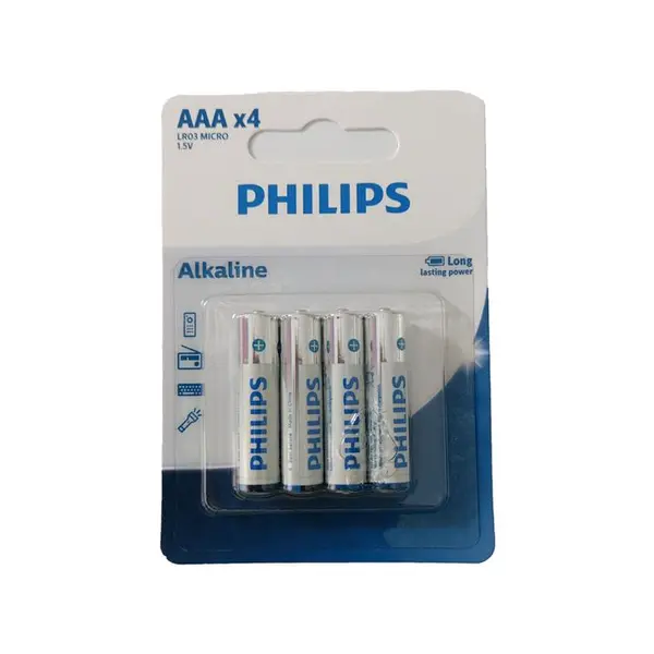 باتری نیم قلمی فیلیپس Alkaline بسته 4 عددی