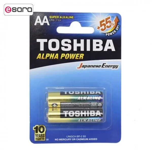 باتری قلمی سوپر آلکالاین توشیبا مدل Alpha Power بسته 2 عددی