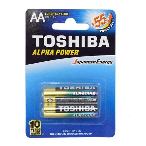 باتری قلمی سوپر آلکالاین توشیبا مدل Alpha Power بسته 2 عددی