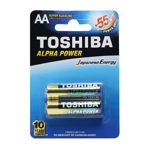 باتری قلمی سوپر آلکالاین توشیبا مدل Alpha Power بسته 2 عددی