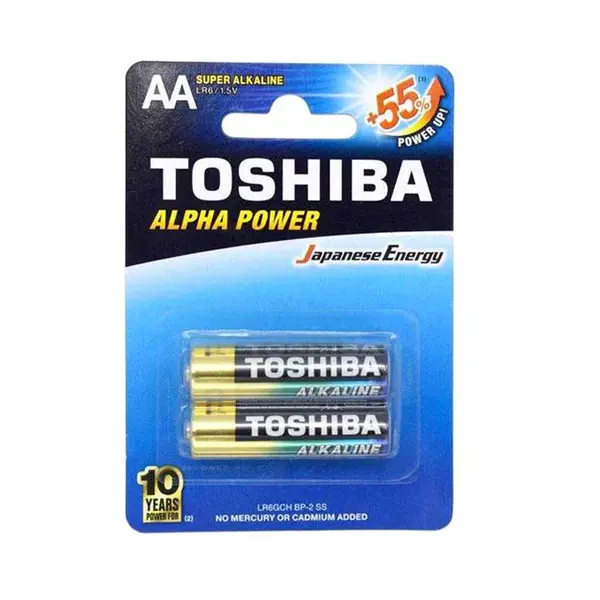 باتری قلمی سوپر آلکالاین توشیبا مدل Alpha Power بسته 2 عددی