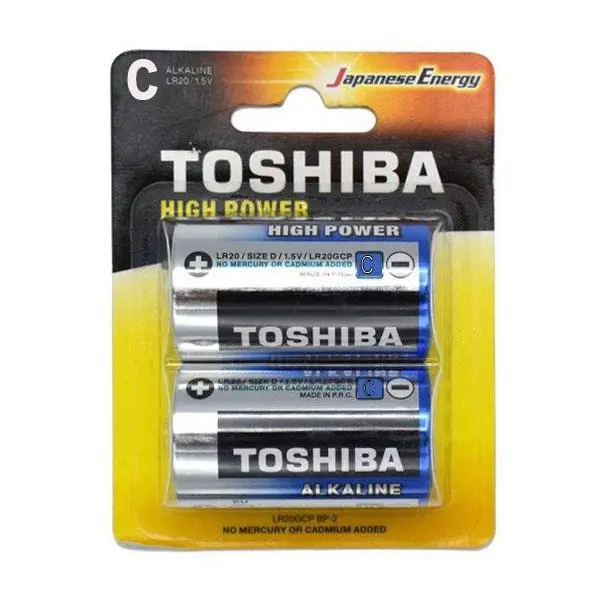 باتری سایز متوسط C آلکالاین توشیبا مدل High Power بسته 2 عددی - 2