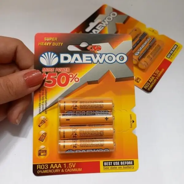 باتری نیم قلمی DAEWOO مدل Super Heavy Duty یک کارتی 4 عددی - 2