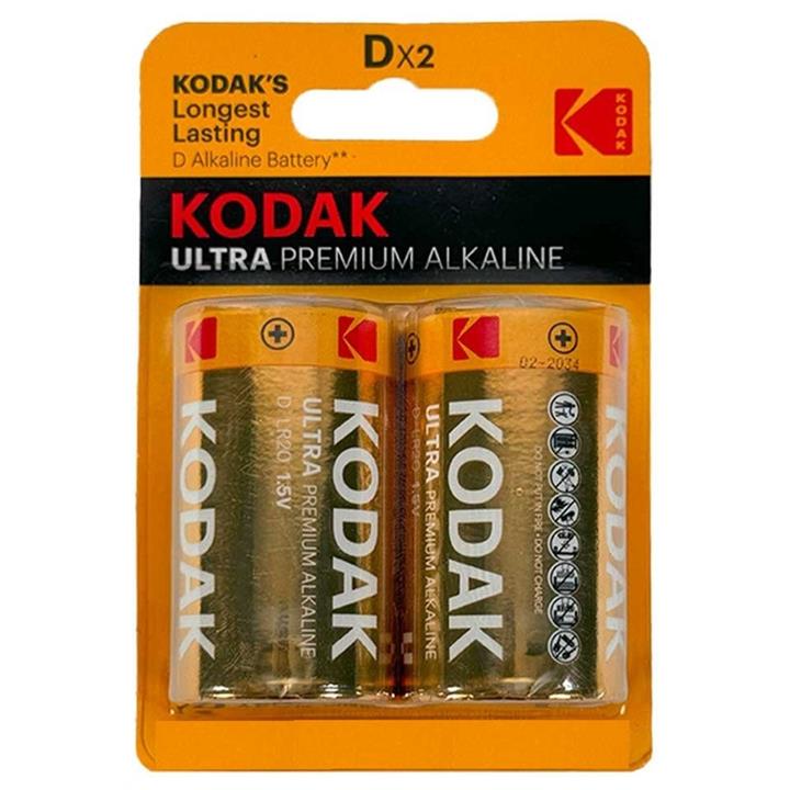 باتری سایز D آلکالاین کداک مدل Kodak Ultra Premium Alkaline پک 2 عددی