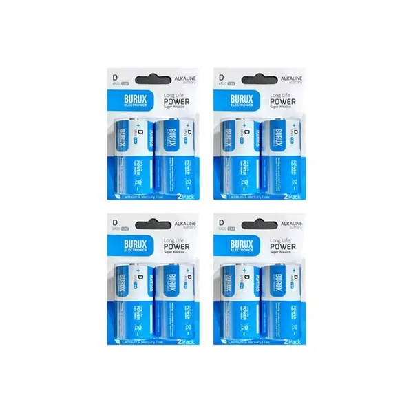 باتری سایز D بروکس مدل super alkaline بسته 8 عددی