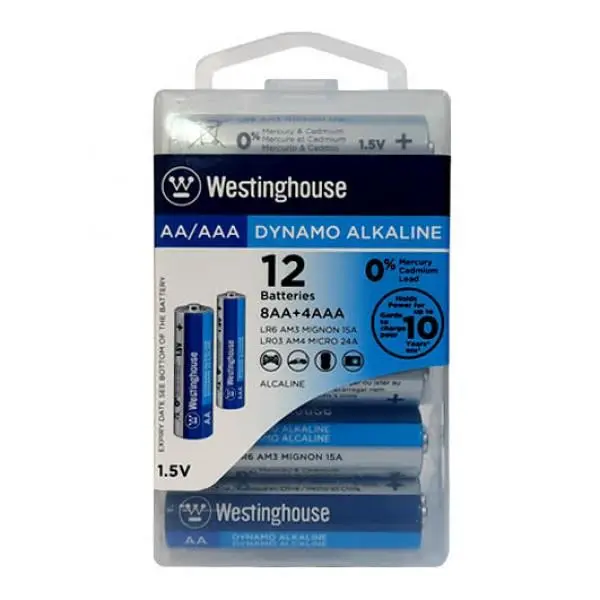 باتری قلمی و نیم قلمی وستینگهاوس مدل DYNAMO ALKALINE بسته 12 عددی - 3