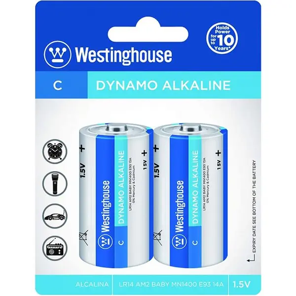باتری سایز متوسط وستینگ هاوس مدل Dynamo Alkaline بسته ی 4 عددی