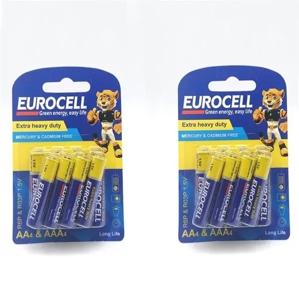 باتری قلمی و نیم قلمی یوروسل مدل Extra Heavy Duty بسته 16 عددی باتری قلمی و نیم قلمی یوروسل مدل Extra Heavy Duty بسته 16 عددی