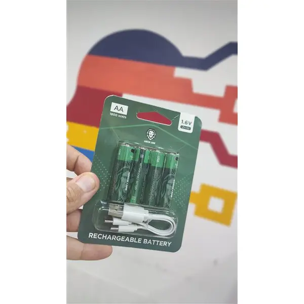 باتری قلمی شارژی green lion بسته 4 عددی