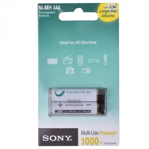 باتری نیم قلمی قابل شارژ سونی مدل NH-AAA HR6 بسته 2 عددی - 2